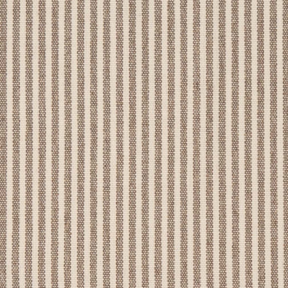 Ticking Cafe - Brown Small Scale,Stripe Upholstery Fabric 54 Inches"