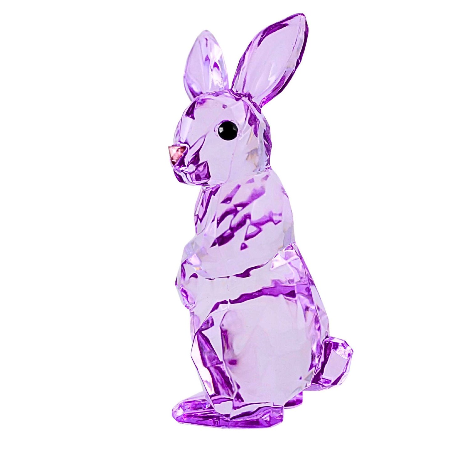 Crystal Expressions 3.5 Inch Springtime Bunny Easter Figurine , Lightweight Spring Decor Easter Rabbit