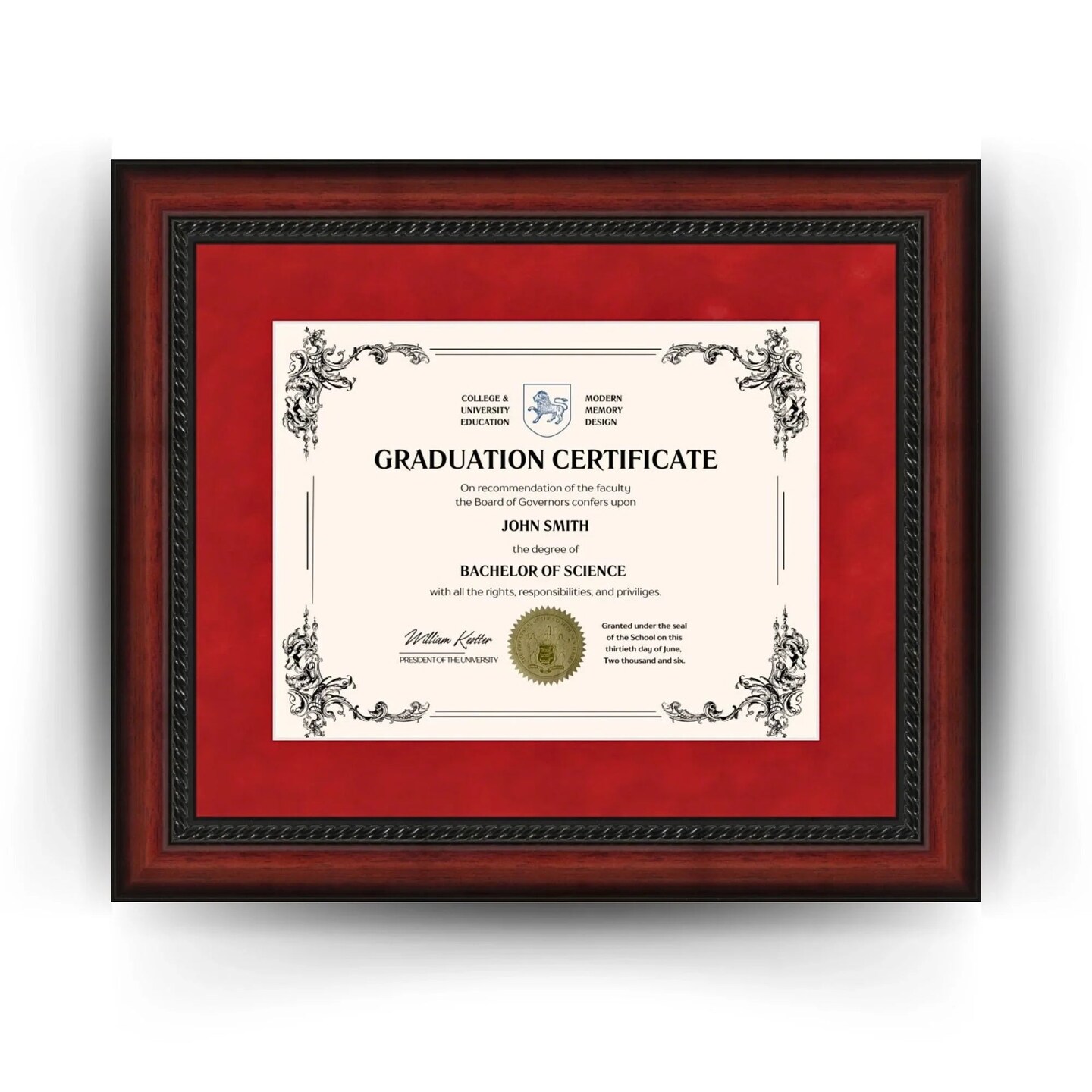 Indiana University 11x14 Diploma Frame for 8.5x11 Certificate Mahogany