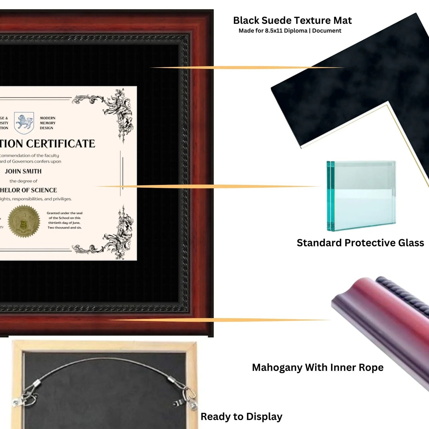 University of Colorado Boulder 11x14 Diploma Frame for 8.5x11 Certificate Black