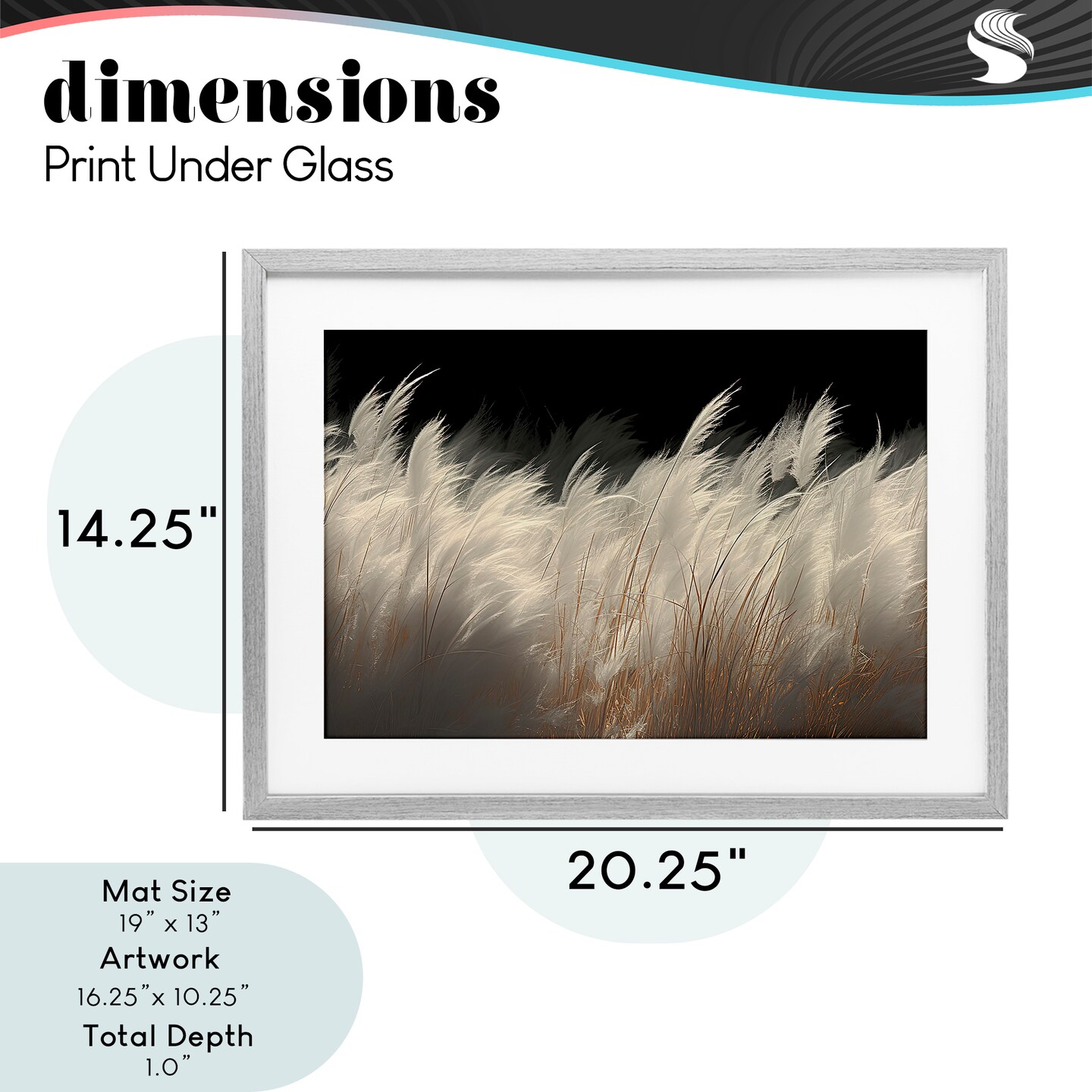 Stupell Industries White Feathers Windblown Grasses Framed Print Under Glass, design by Decent Exposures