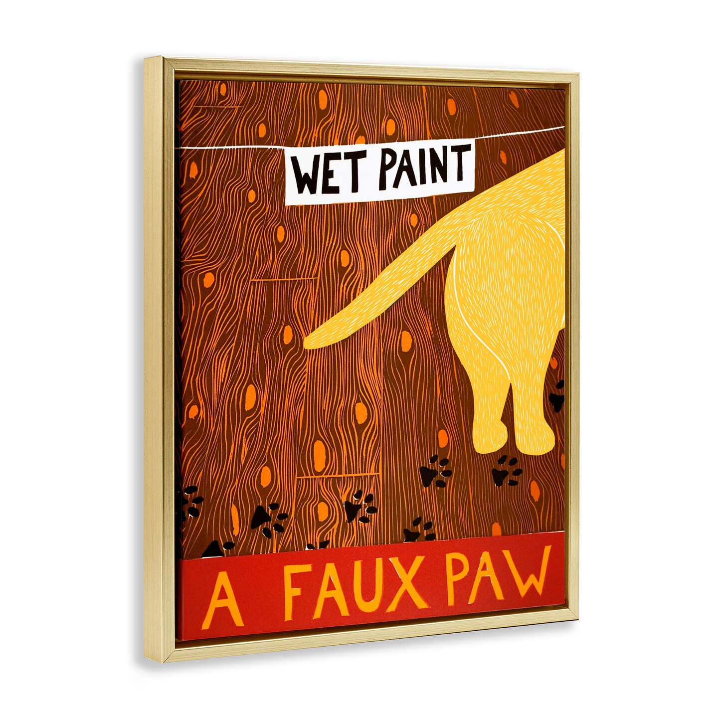 Stupell Industries Wet Paint Faux Paw Floating Frame, design by Stephen Huneck
