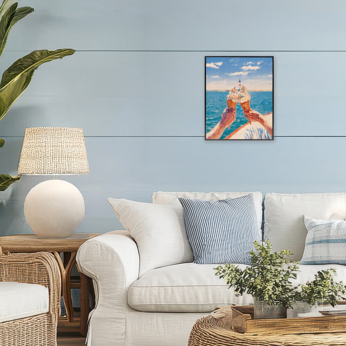 Stupell Industries Ice Cream Cheers on Boat Framed Giclee, design by Ziwei Li