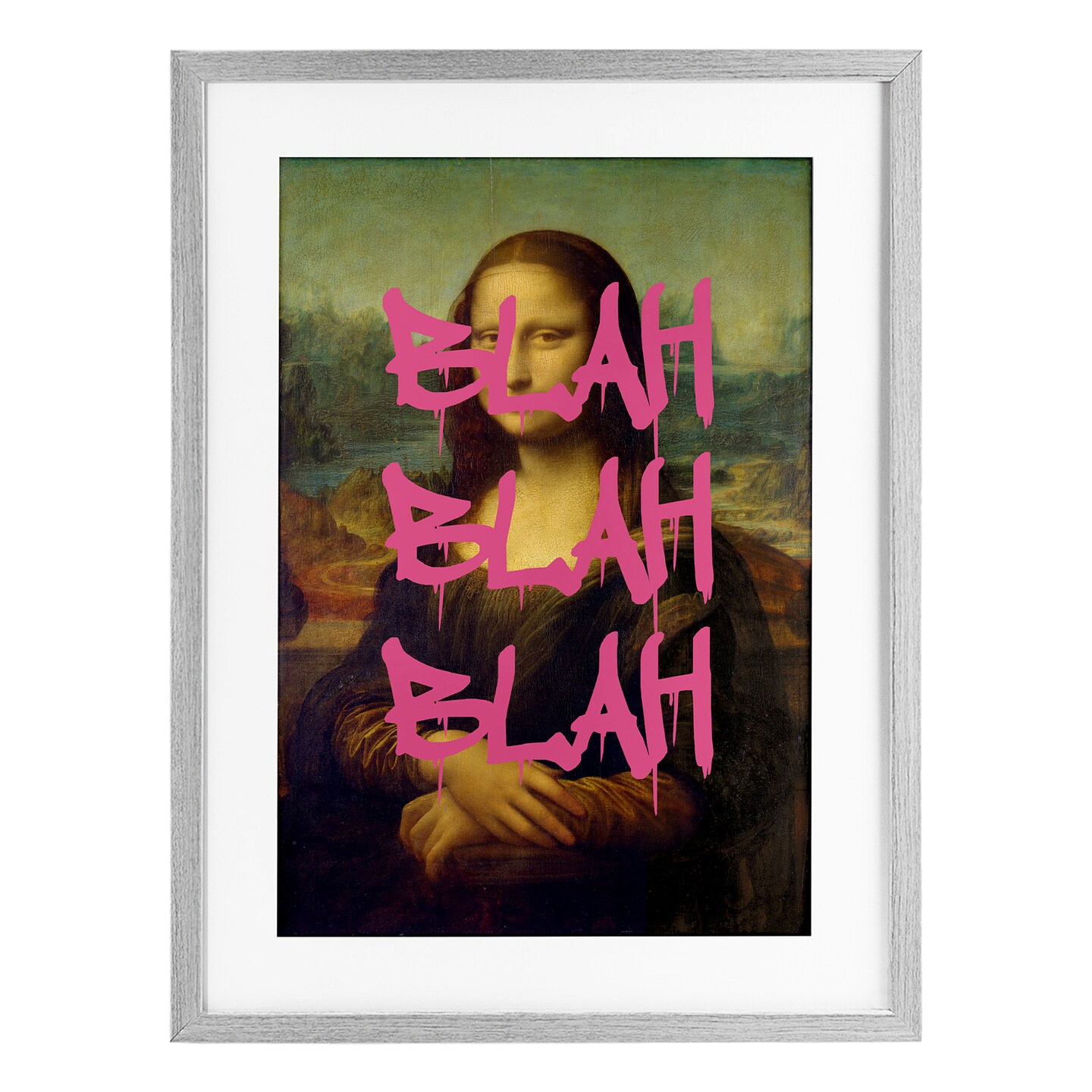 Stupell Industries Graffiti Over Mona Lisa Framed Print Under Glass, design by Masters Redux