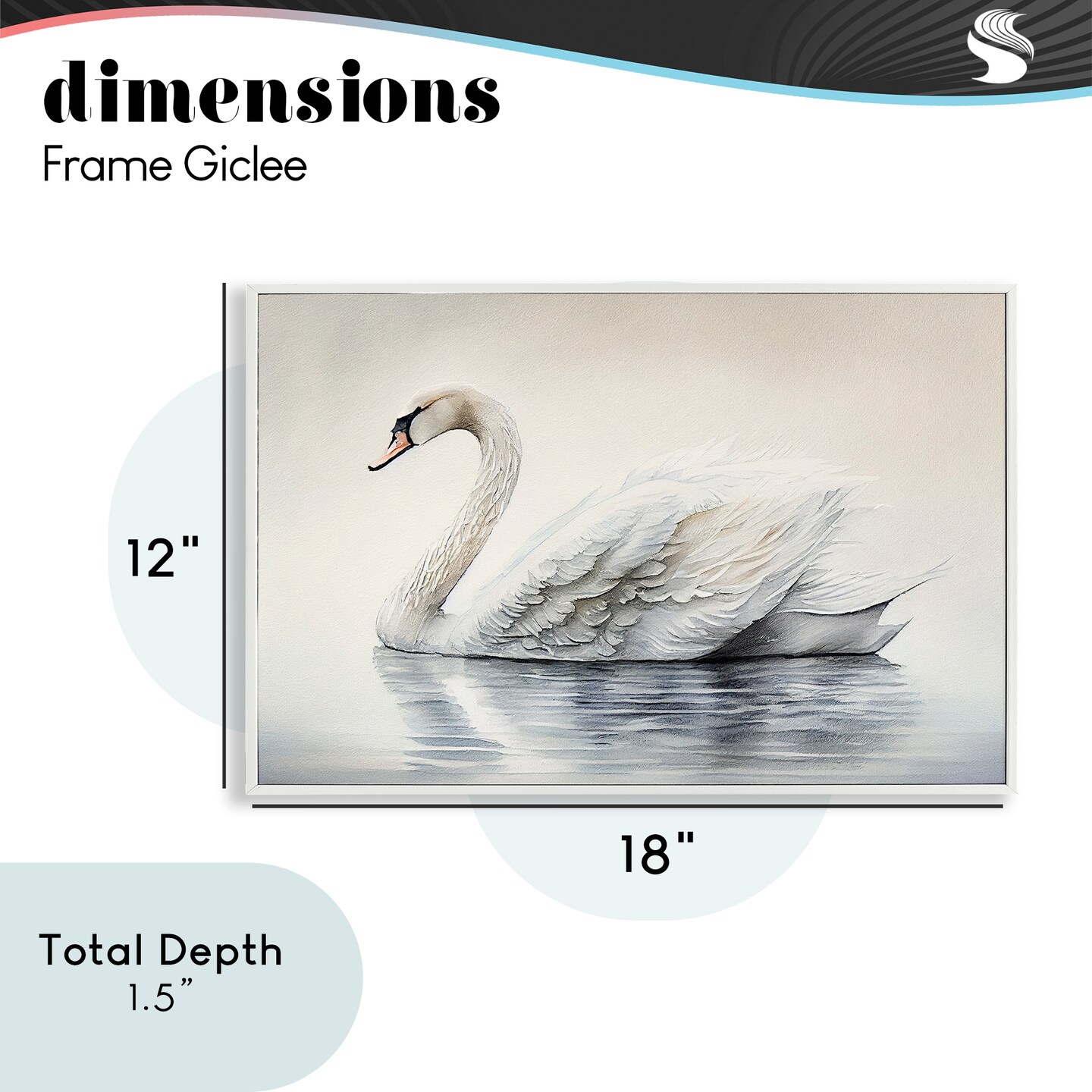 Stupell Industries Elegant Floating Swan Framed Giclee, design by Sasha