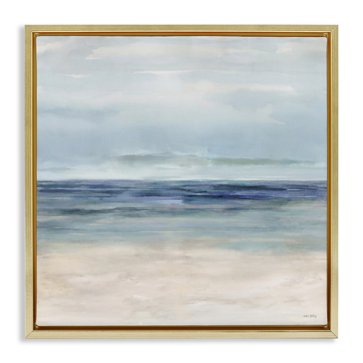 Stupell Industries Soft Aqua Coastline Floating Frame, design by Amber Sterling