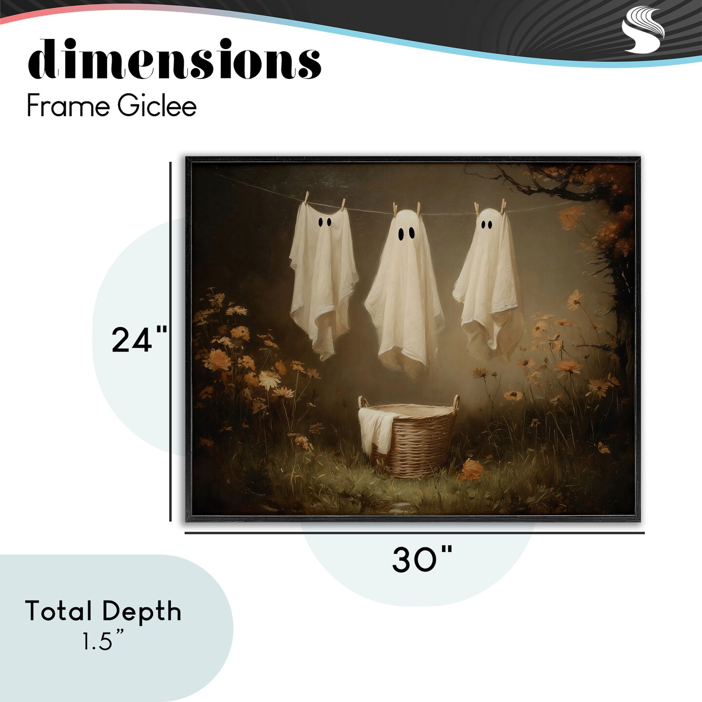 Stupell Industries Three Laundry Ghosts Hanging Framed Giclee, design by Arlington Prints
