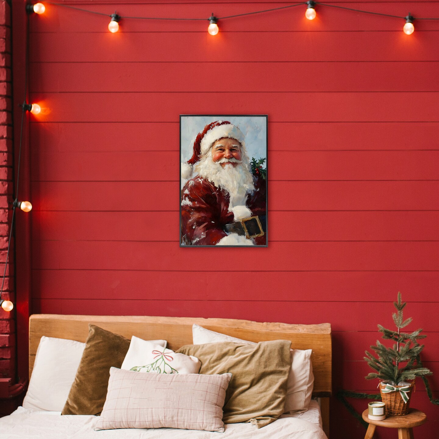 Stupell Industries Rosy Cheeked Santa Smile Framed Giclee, design by Petal Prints Design