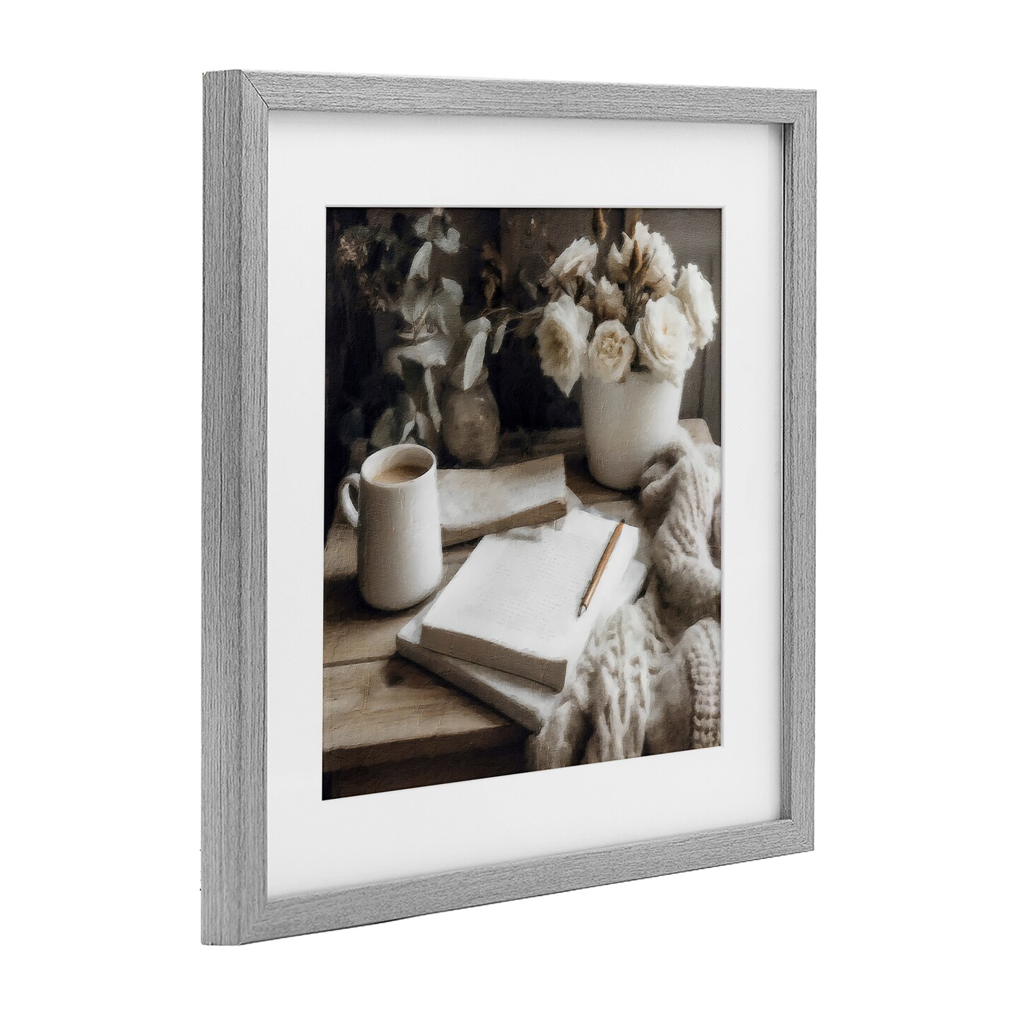 Stupell Industries Morning Coffee & Journaling Framed Print Under Glass, design by Riley B