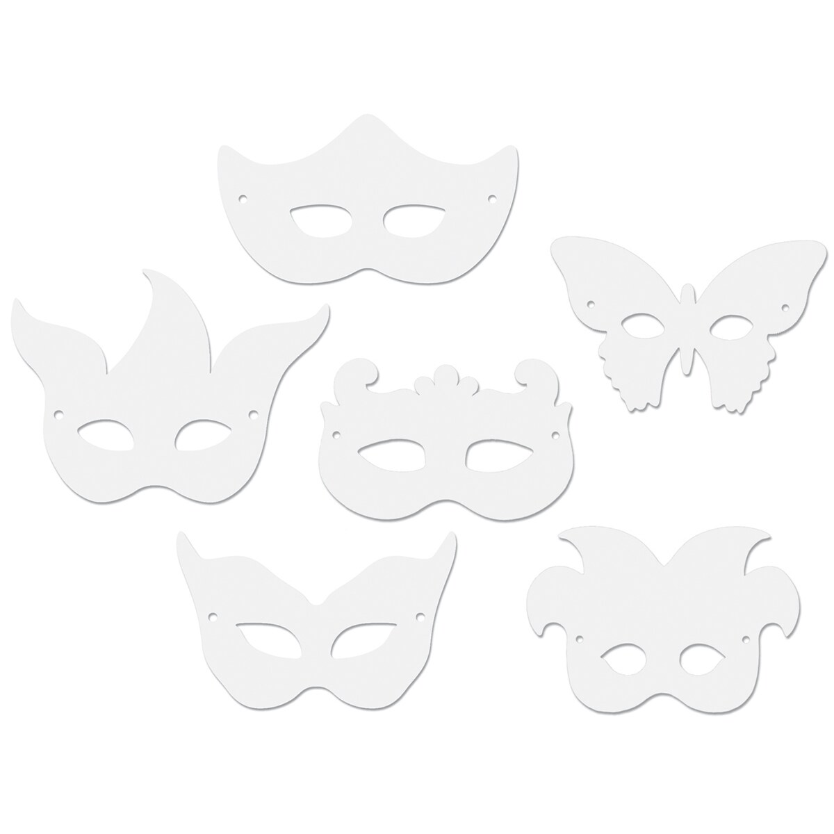 Creativity Street Paper Mardi Gras Masks 24/Pkg-Assorted Shapes