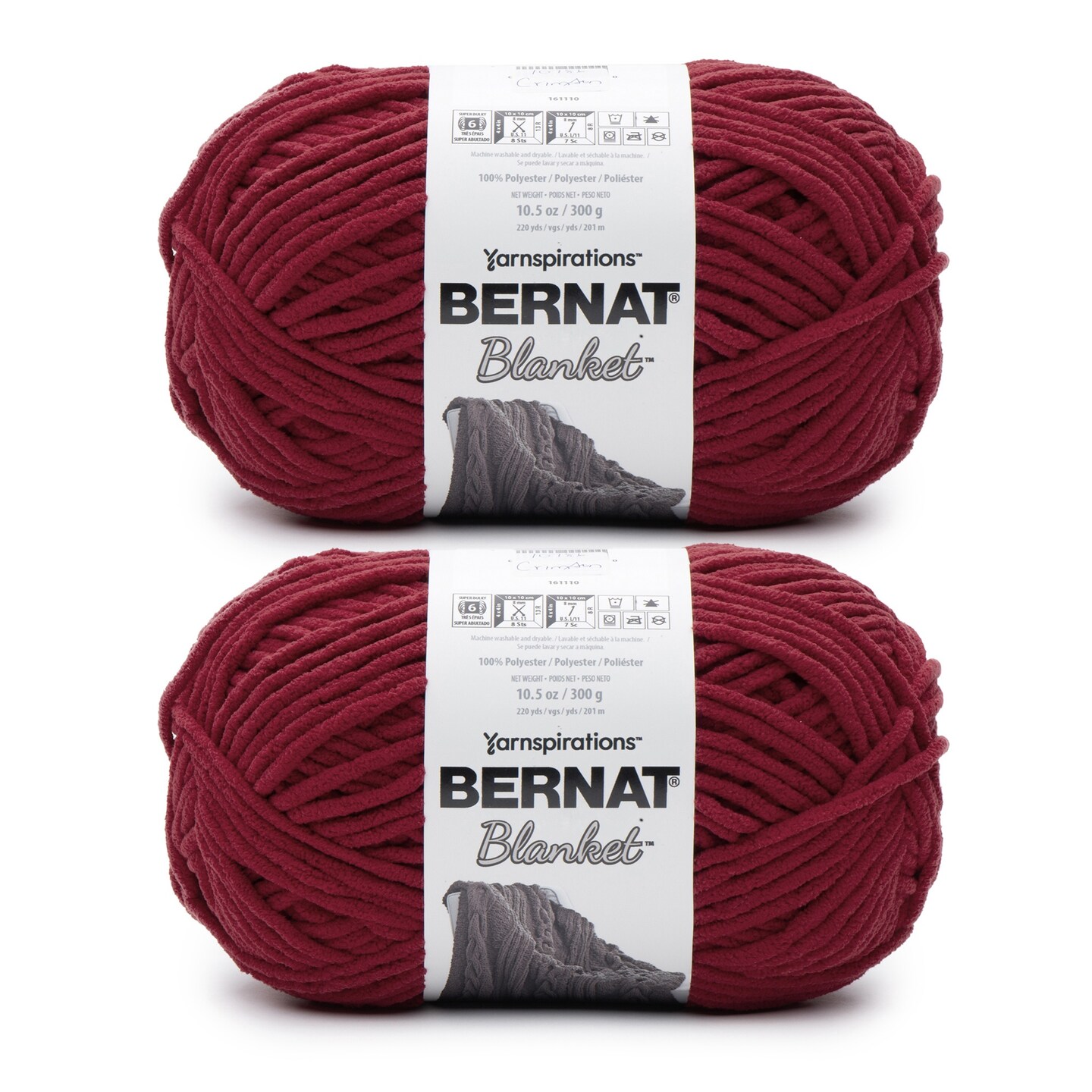 Bernat Blanket Big Ball Yarn 24 Pack-Crimson