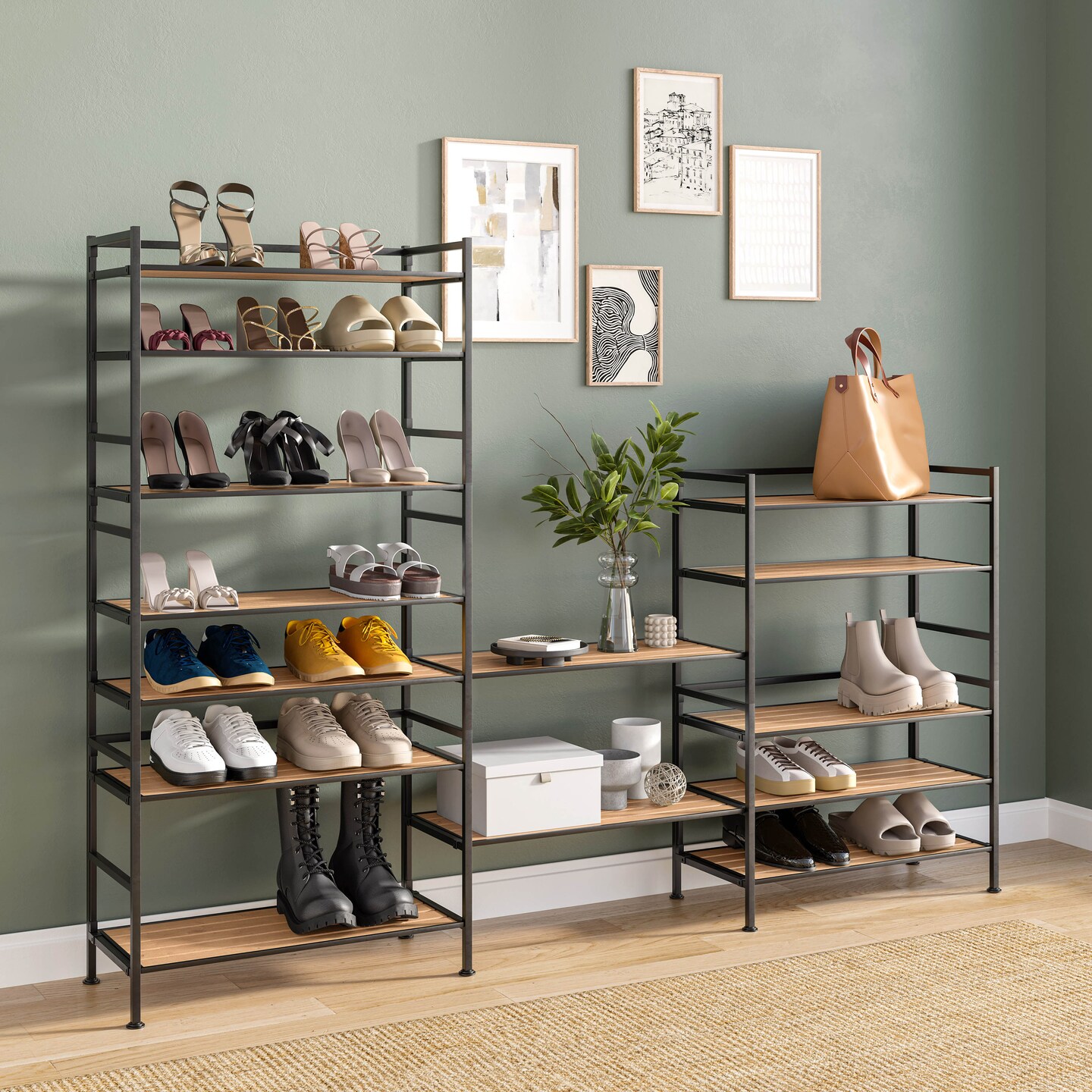 Seville Classics 3-Tier HOME Resin Slatted Shoe Rack