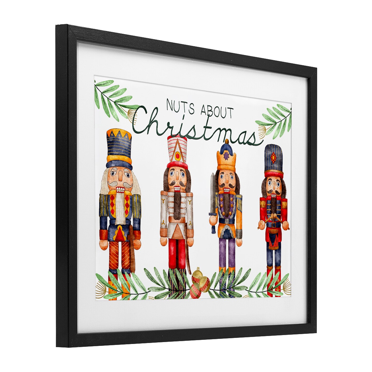 Stupell Industries Nuts About Christmas Nutcrackers Framed Print Under Glass, design by Kim Allen