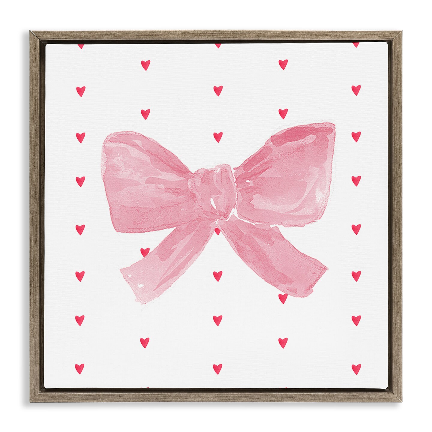 Stupell Industries Pink Bow on Hearts Floating Frame, design by Lucille Price