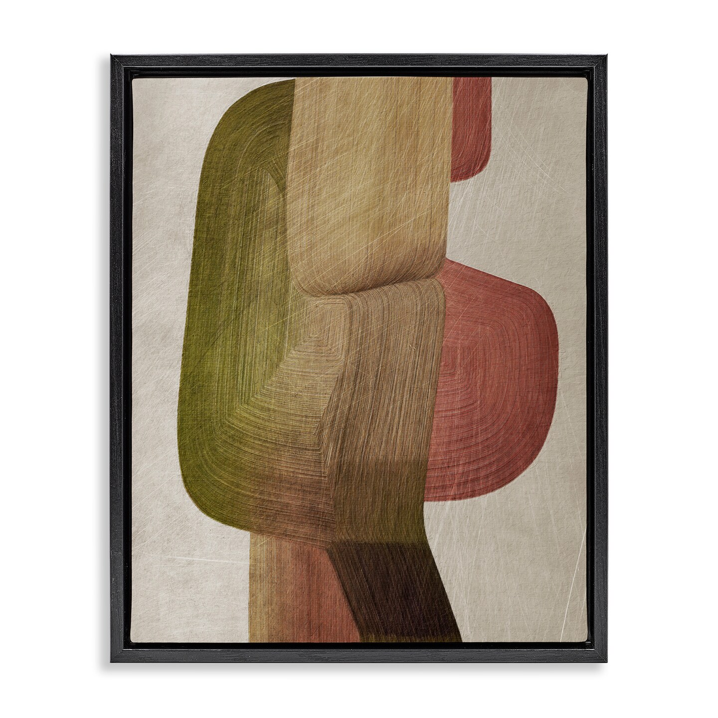 Stupell Industries Contemporary Curved Metal Brush Floating Frame, design by 1x