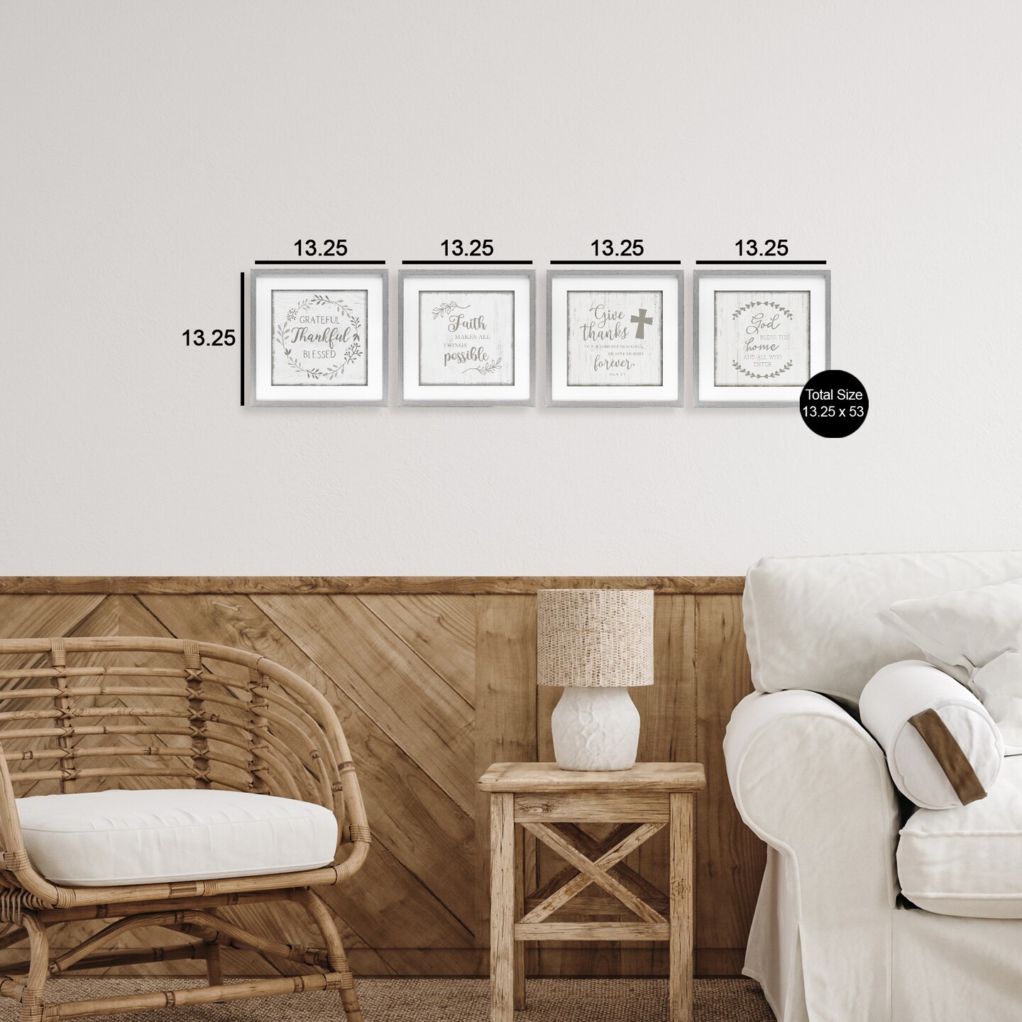 Stupell Industries Spiritual Faith Phrases 4pc Framed Print Under Glass Set, design by Val Rhodes