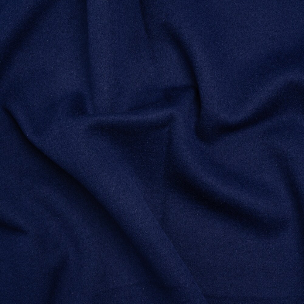 1 Yard Bright Navy Virgin Wool and Cashmere Double Cloth Coating Astana Collection 58 Inches Width