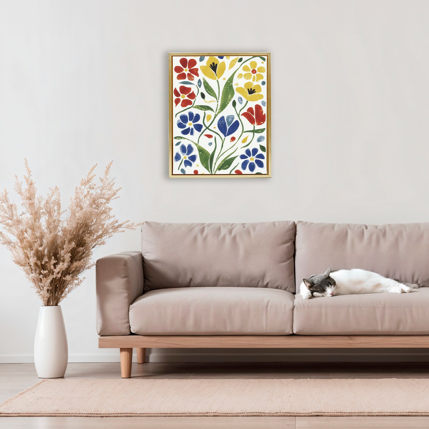 Stupell Industries Scandinavian Garden Flowers Floating Frame, design by Annabelle Hall