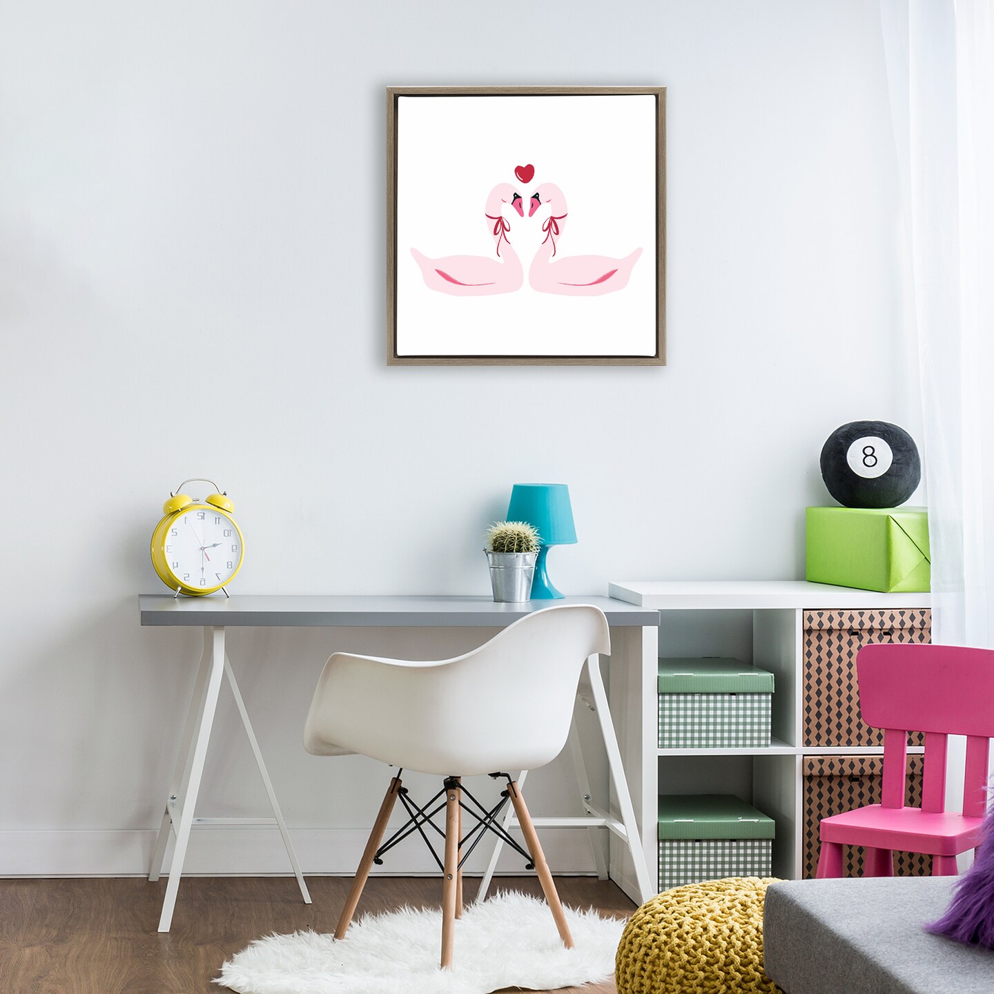 Stupell Industries Romantic Love Swans Floating Frame, design by Lucille Price
