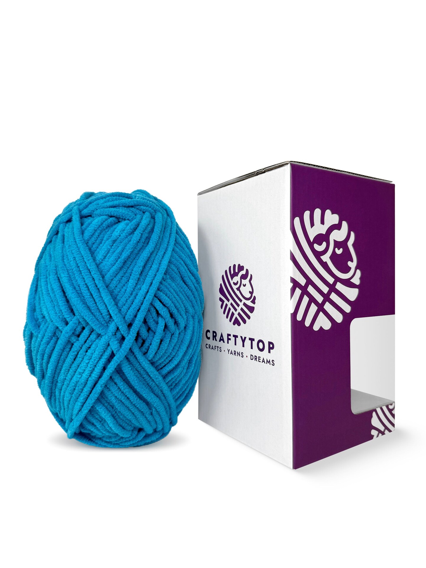 Craftytop™ Bulky Velvet Yarn #5 for Knitting & Crochet (Electric Sky)