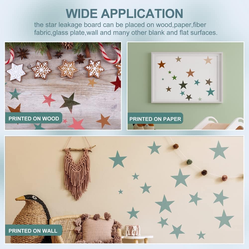 Star Stencils - 16pcs Plastic 5 Point Star Templates