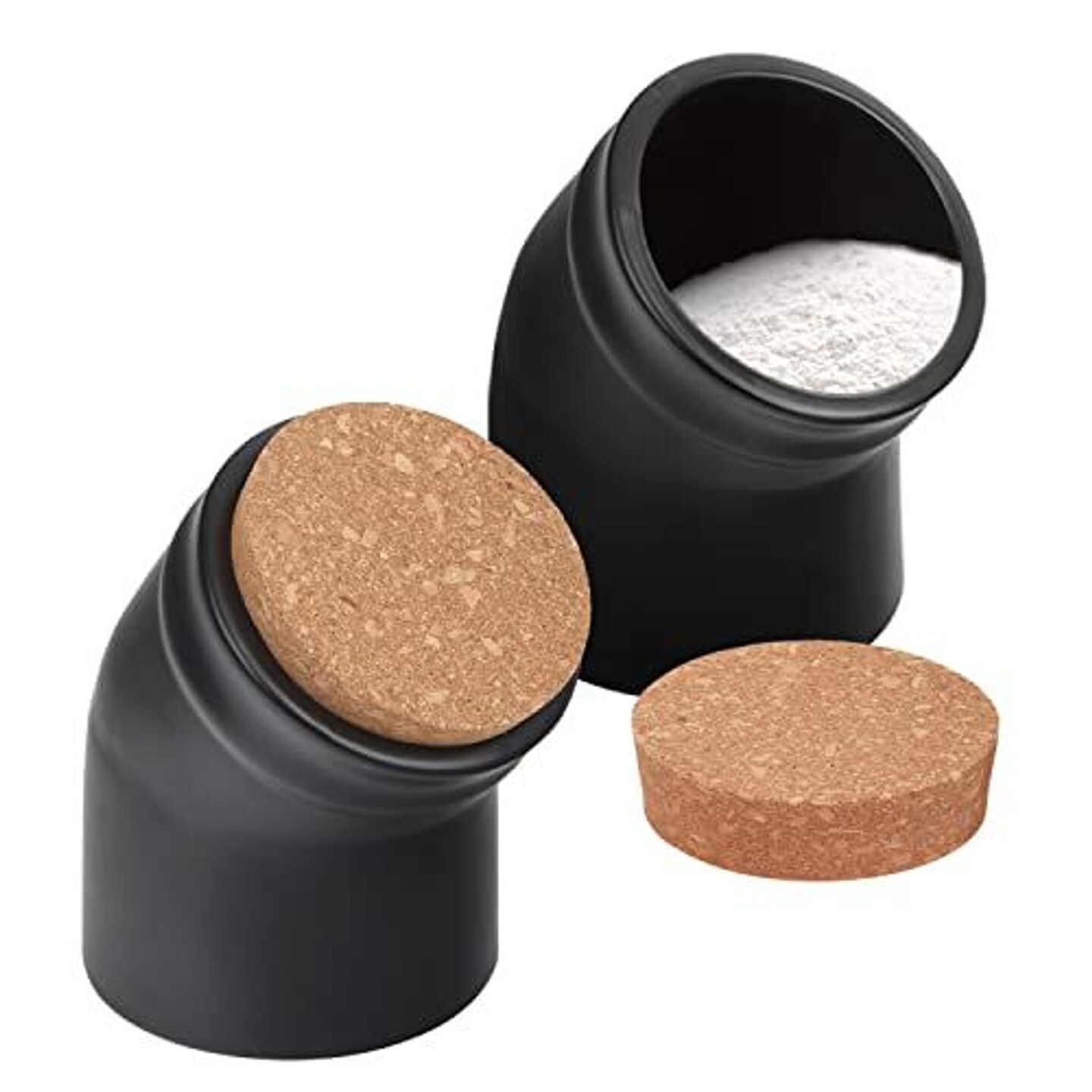 IMPRESA [2 Pack] Salt Pig for Convenient Access to Seasoning - Wide Mouth Salt Cellar with Lid - Spice, Herb, &#x26; Sugar Cellar - Dishwasher Safe Salt Box - Scratch Resistant Salt Container- Charcoal