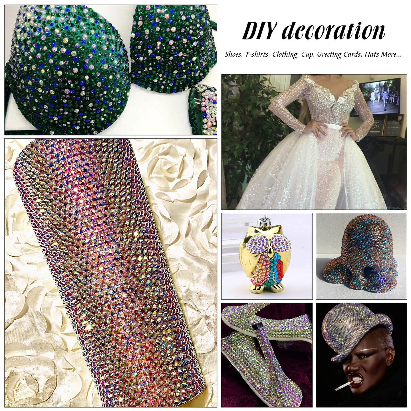 MEIBITE 6796PCS Crystal Ab Hotfix Rhinestones Crystal Stones Glass for Fabric Clothes Shirts Sparkly Flat Back Round with Tweezers and Picking Pen (SS6~SS30 Set)