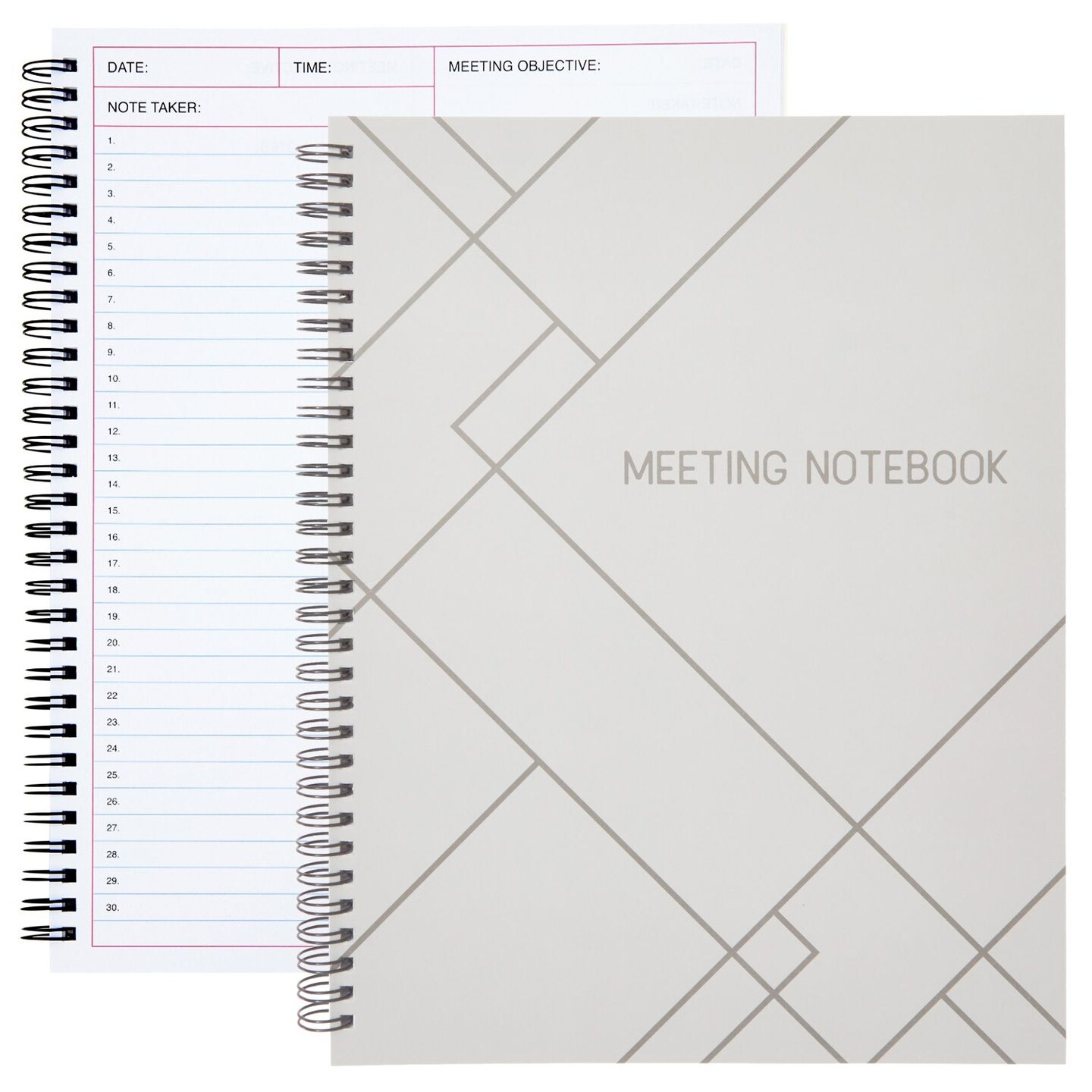 2 Pack Meeting Notebooks for Work, Spiral-Bound Daily Planner for Project Management, Office, Business, Note Taking, Organizer (160 Pages, 8.5 x 11 In)