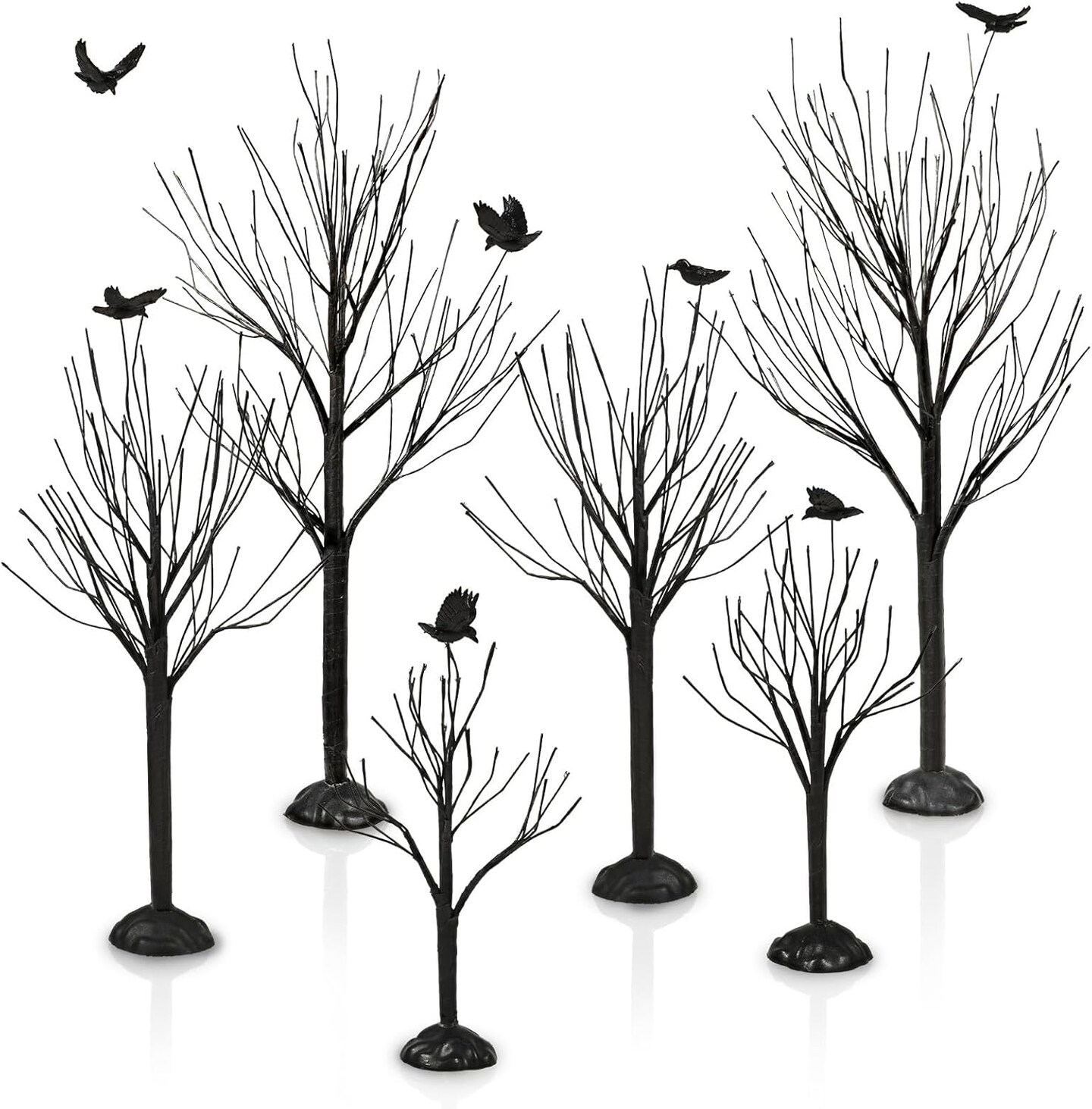 6 Pcs Halloween Village Trees (Black)