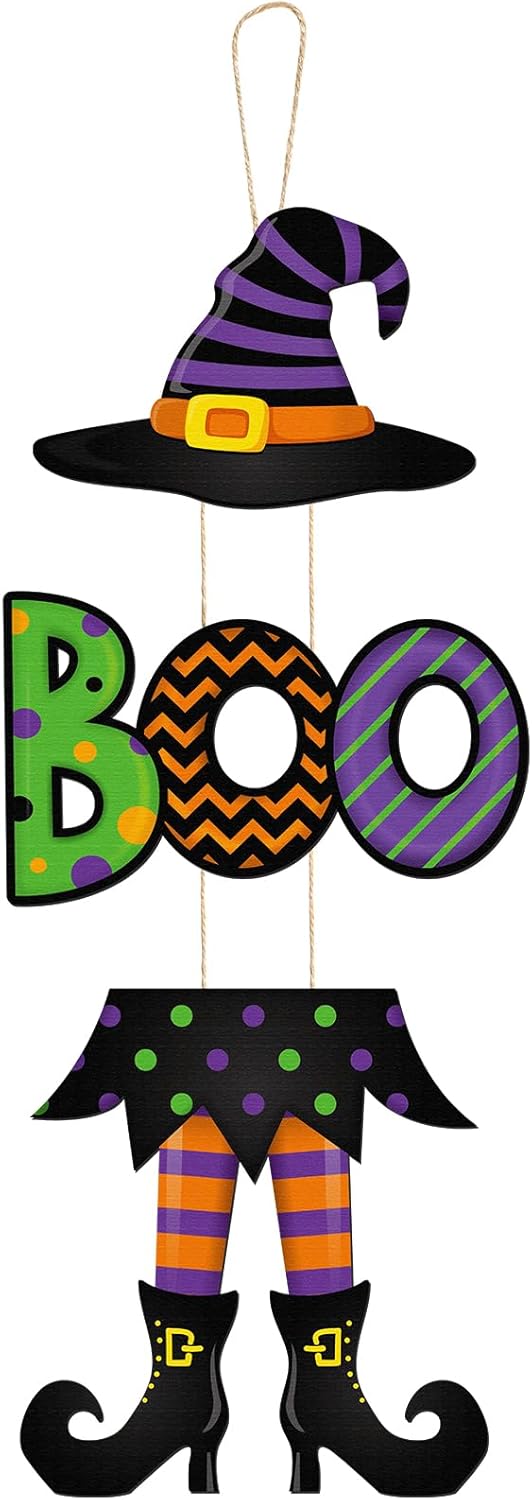 Halloween Witch Boo Sign Decoration