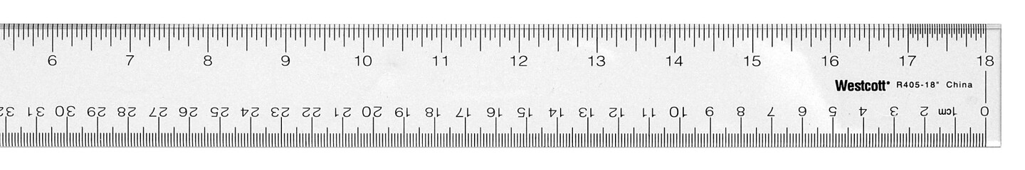 Westcott Acrylic Ruler, 18 Inches, Pack of 12