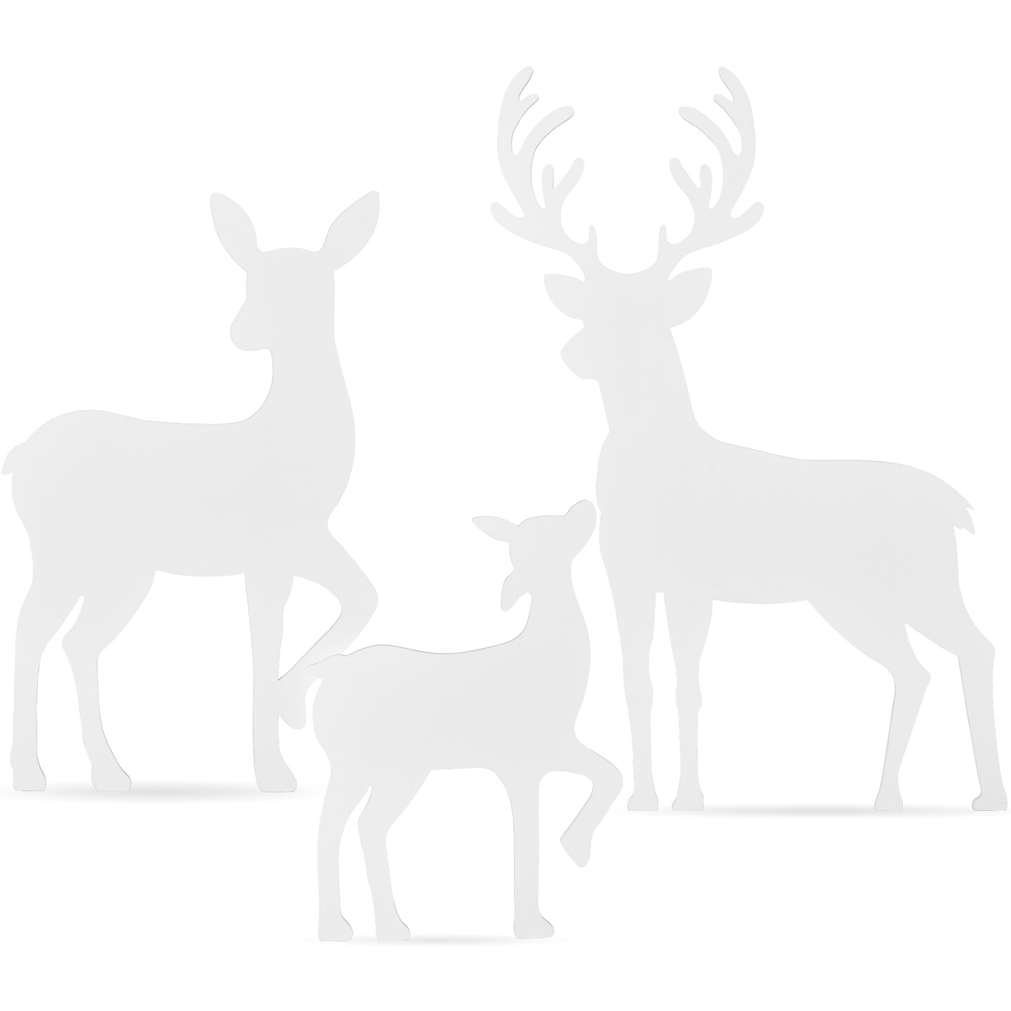 Best Choice Products 3-Piece 46in 2D Deer Family Silhouette Set, Outdoor Christmas Yard Decor w/ Buck, Doe, Fawn