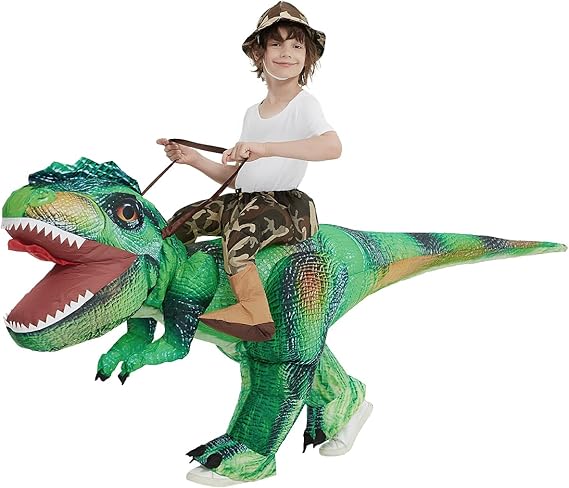 GOOSH Inflatable Dinosaur Costume Kids and Adults Funny Blow Up Dino T Rex Costumes