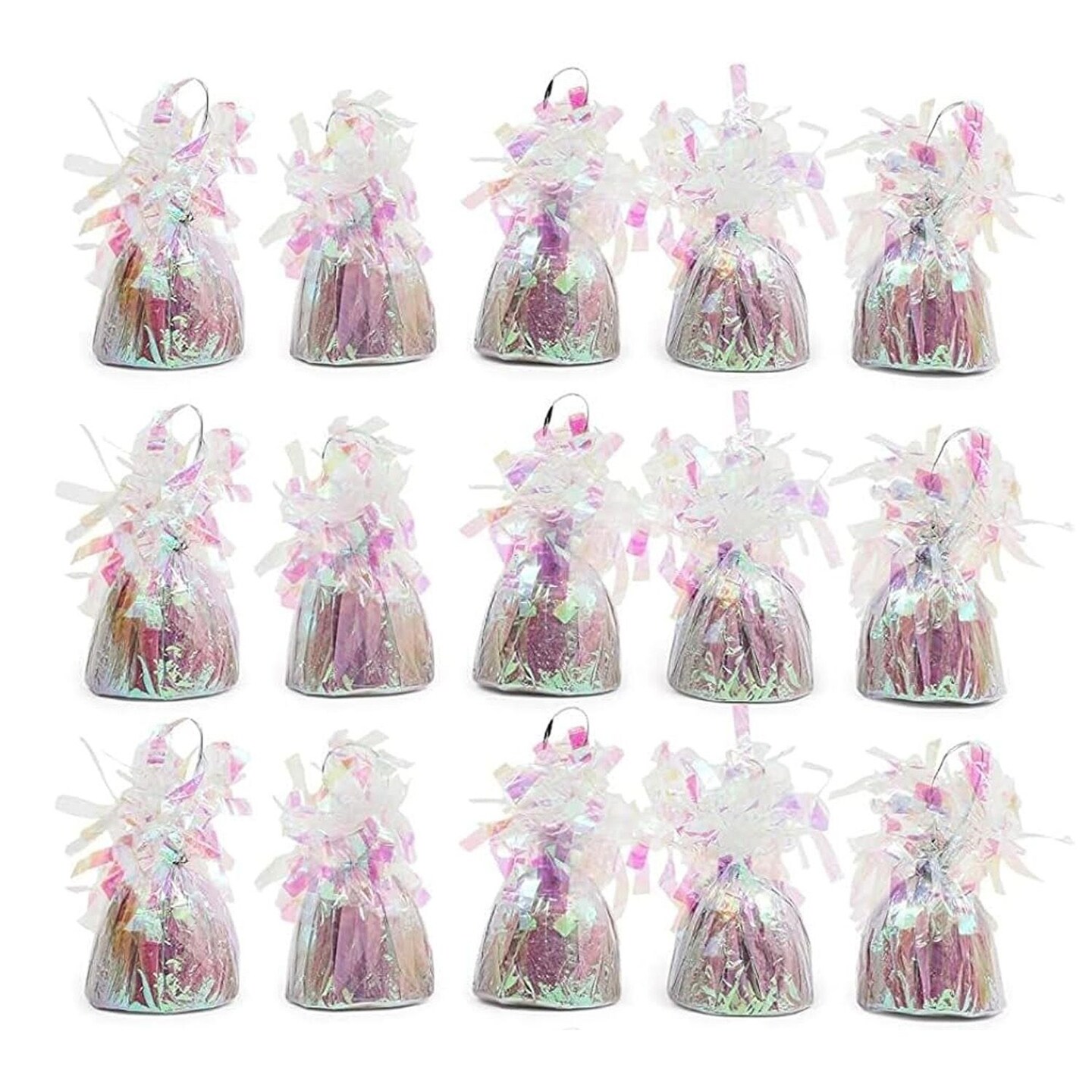 Holographic Balloon Weights for Birthday Party Decor (6 oz, 4.5 In, 15 Pack)