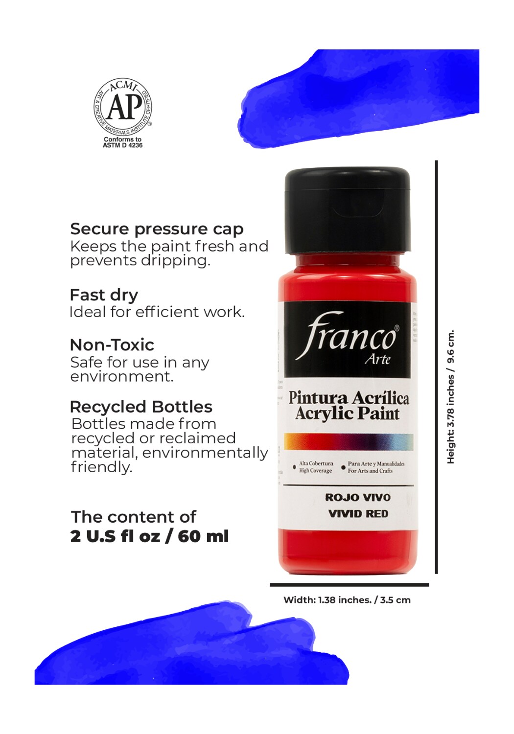 18322 Acrylic Paint 2 U.S fl oz / Vivid Red