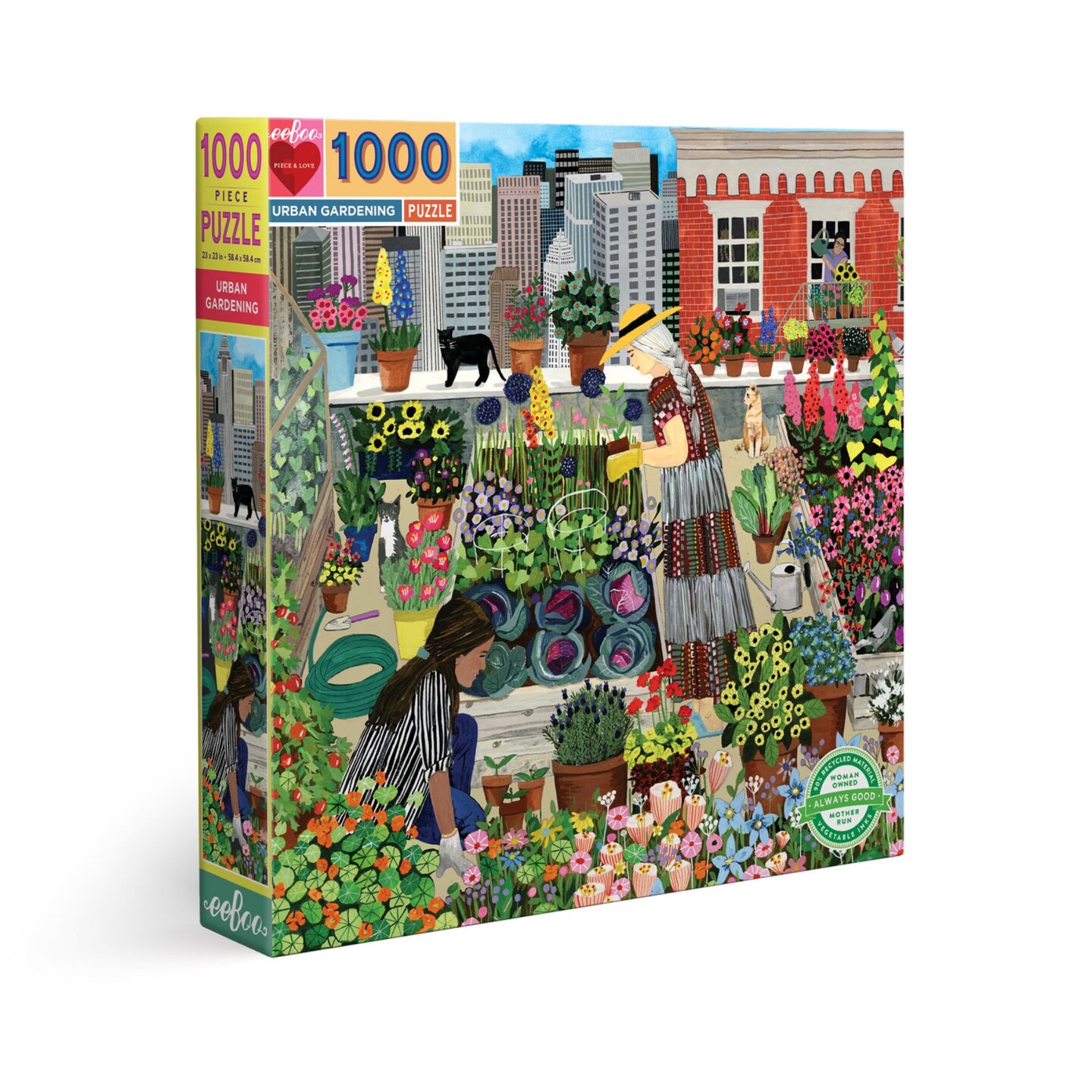 eeBoo Piece and Love Urban Gardening  1000 piece square adult Jigsaw Puzzle
