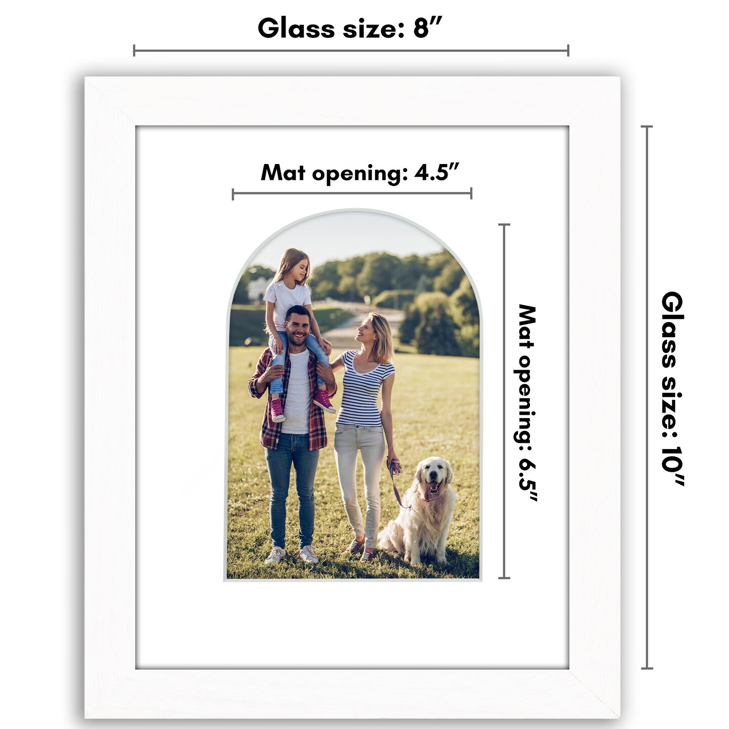 Americanflat Picture Frame with Arch-Shaped Mat - Ideal for Any Room, Living Rooms, Dorm Room