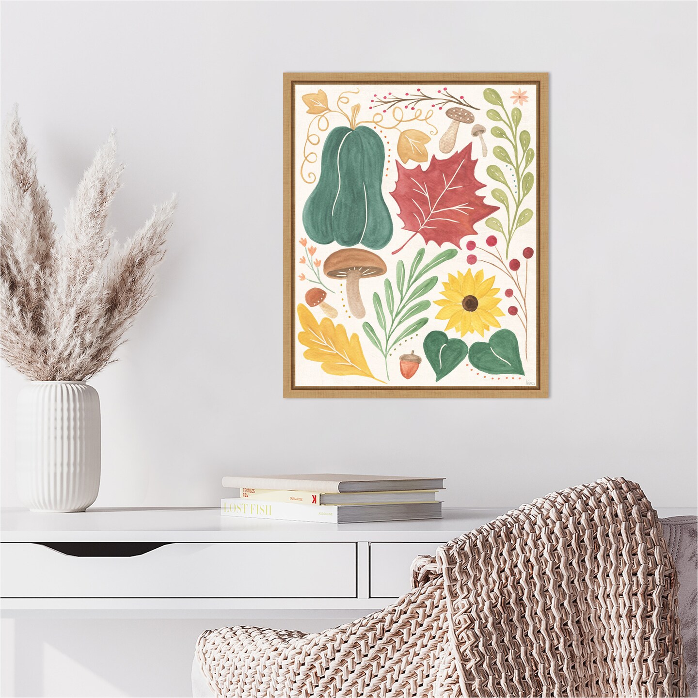 Mod Harvest II by Veronique Charron Framed Canvas Wall Art