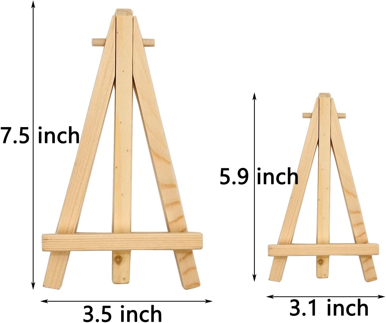 5.9&#x22; Mini Wood Display Easel, 10 Pcs Tabletop Easels for Displaying Photos and Pictures