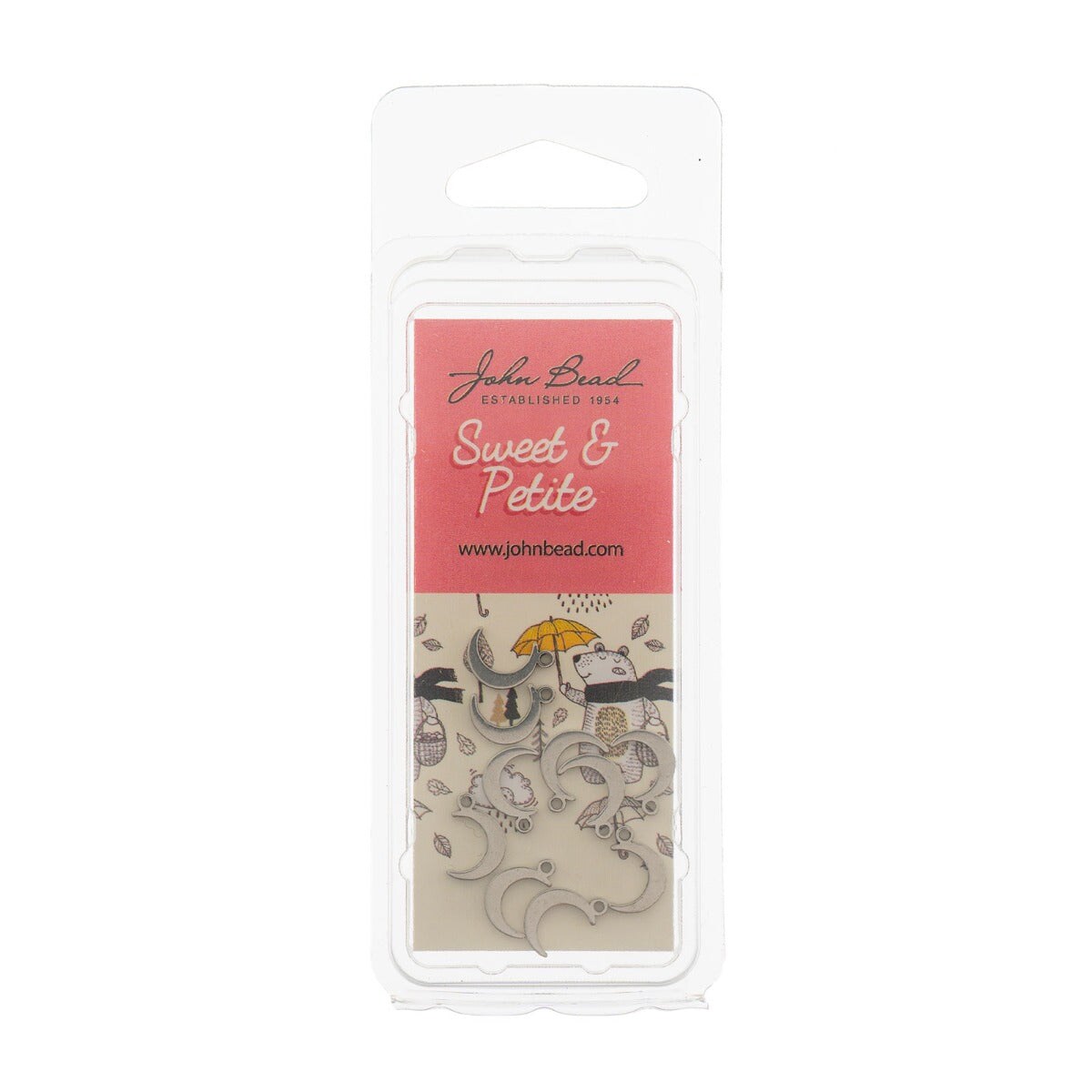 Sweet & Petite Charms, 7.5 x 9.5mm Crescent Moon Silver 10pcs