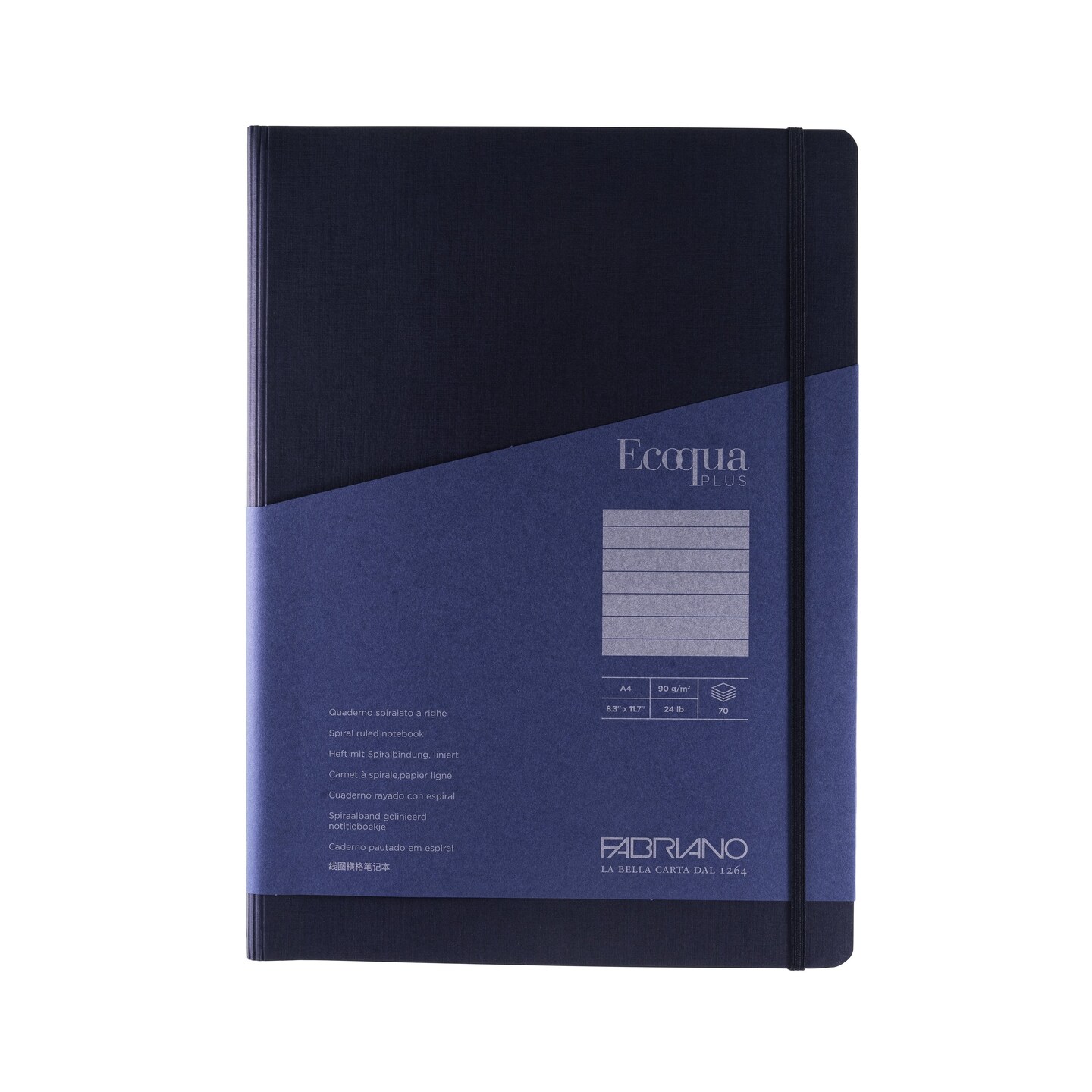 Fabriano Ecoqua Plus Hidden Spiral-Bound Notebook, 8.3" x 11.7", A4
