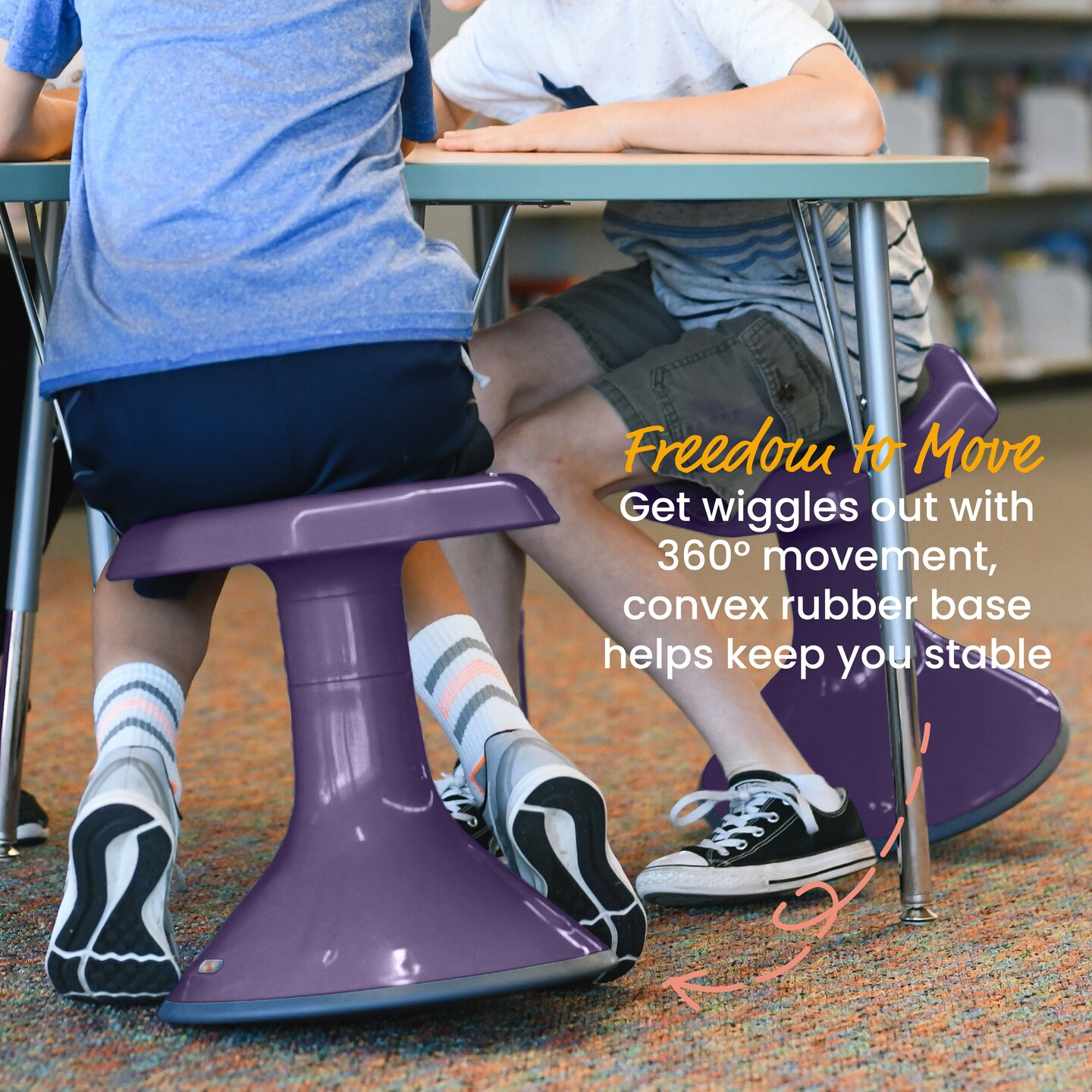 ACE Active Core Engagement Wobble Stool, Flexible Seating, 15in Seat Height