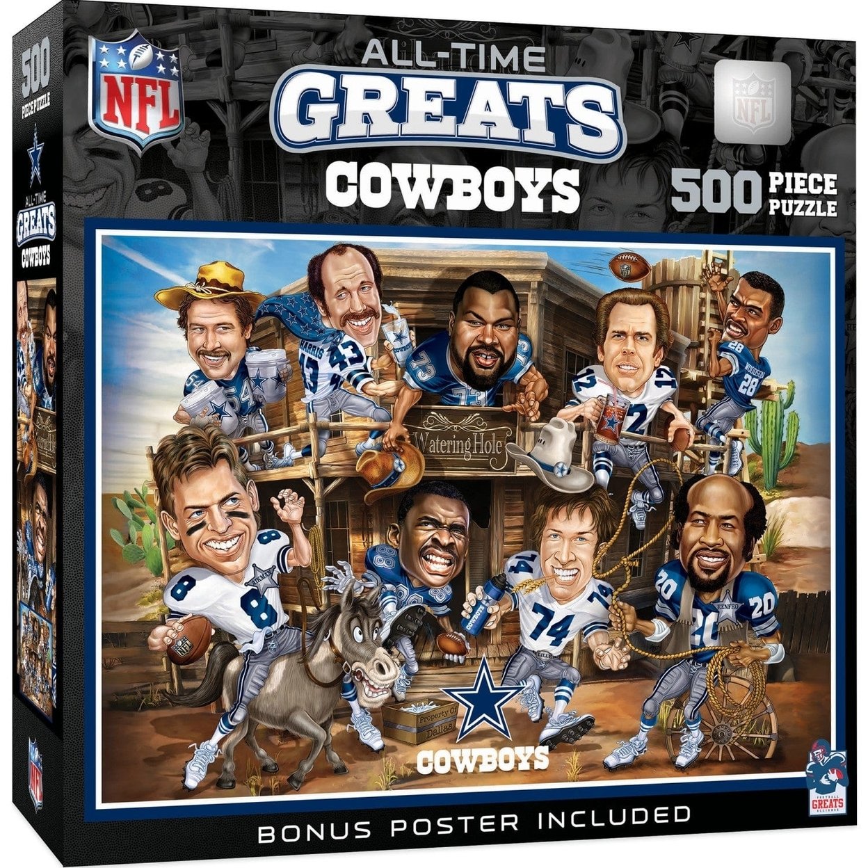 Dallas Cowboys 500 Piece Jigsaw Puzzle Nfl All Time Greats Recycled Material