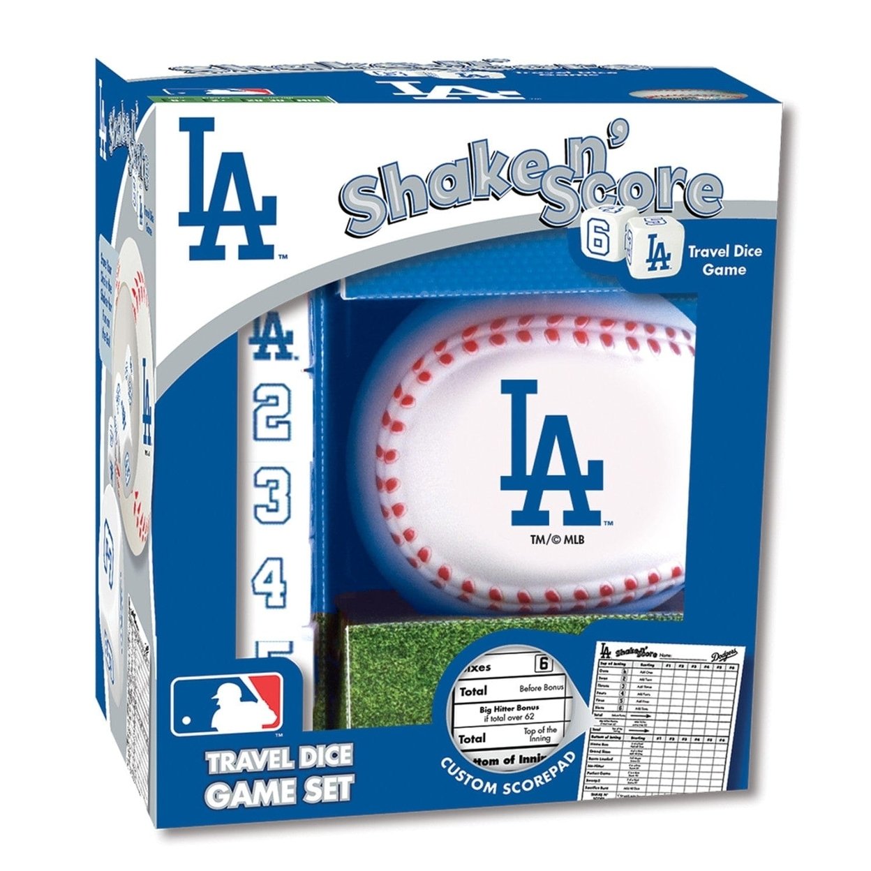 Los Angeles Dodgers Shake N Score Dice Game Official Mlb Collectible Travel Game