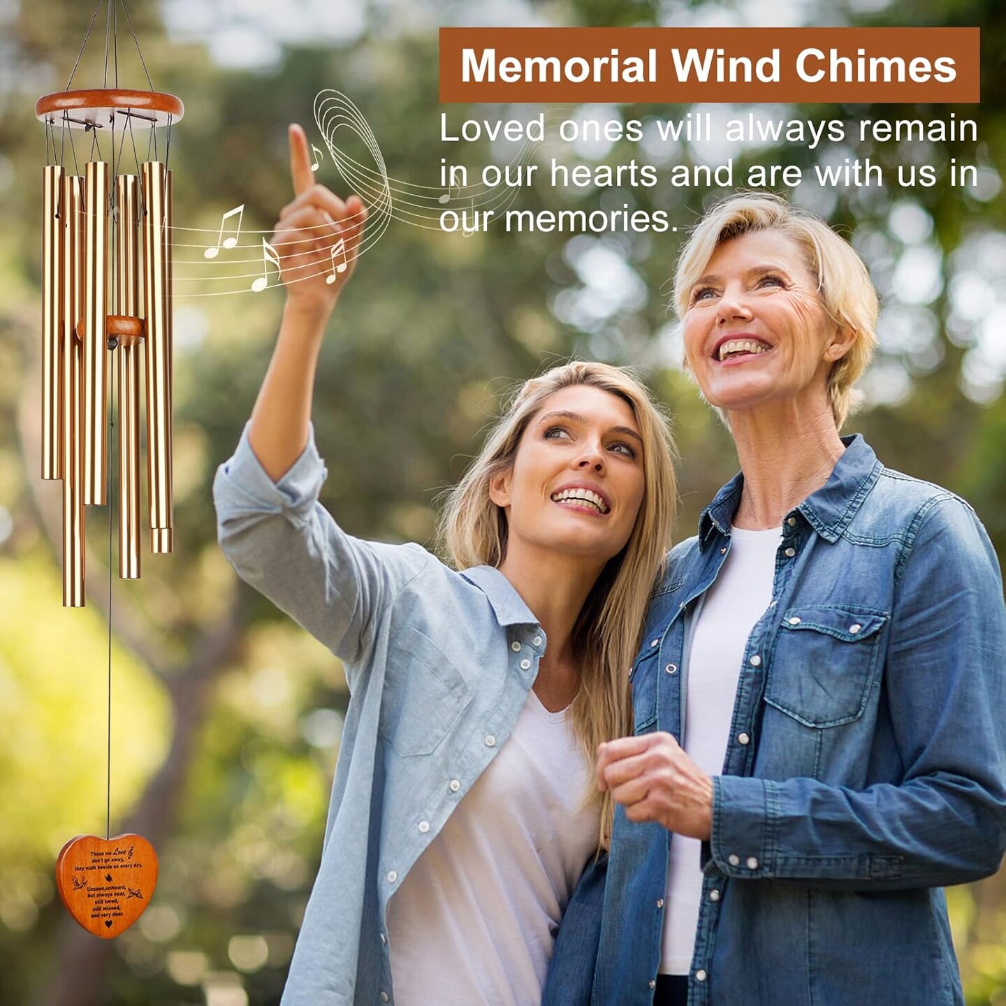 Wind Chimes for Outside,30&#x22; Large Deep Tone Sympathy Chimes, Memorial Loss of Loved One Mother Father, Meaningful Bereavement/Memorial/Sympathy Gift in Memory a one