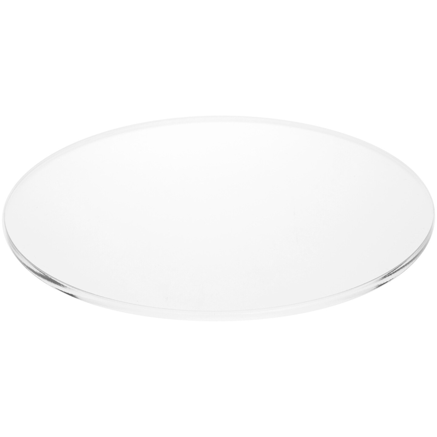 Plymor Clear Acrylic Round Standard-Edge Display Base, 8&#x22; W x 8&#x22; D x 0.25&#x22; H