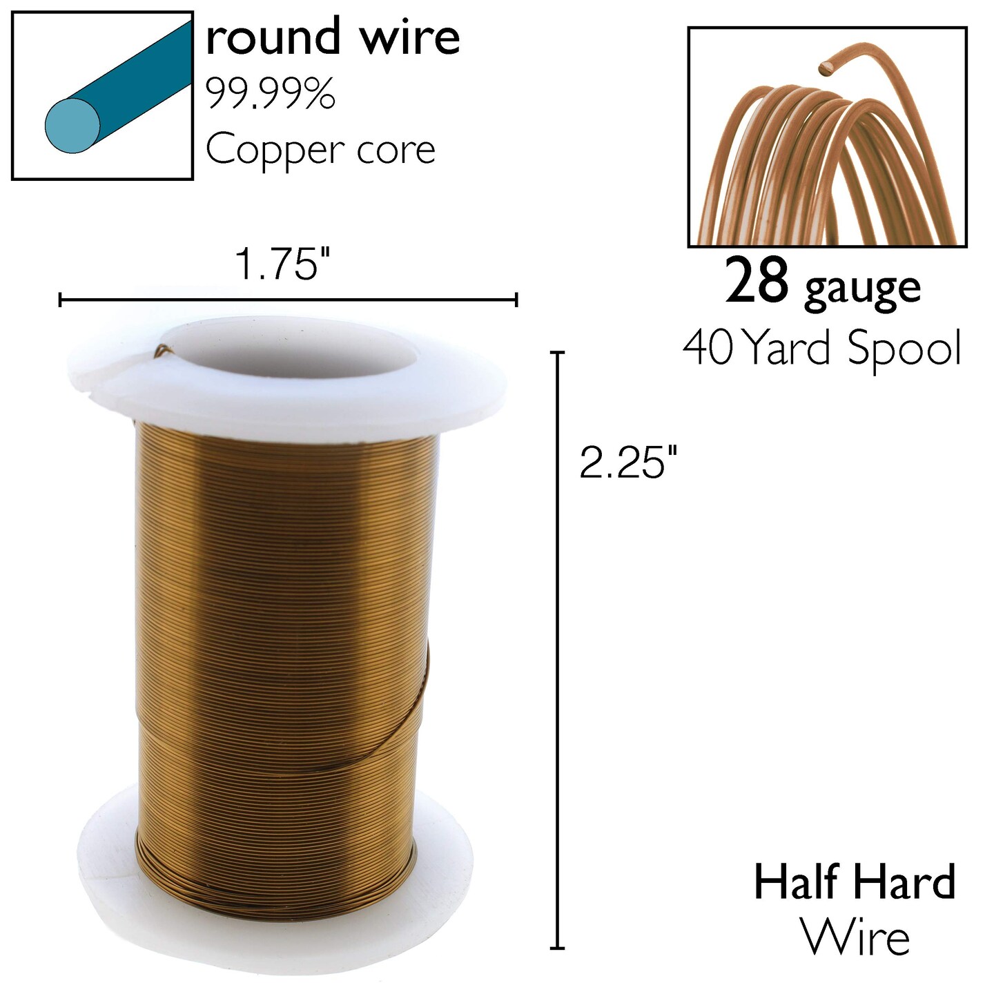 The Beadsmith Wire Elements Lacquered Tarnish-Resistant Copper Wire