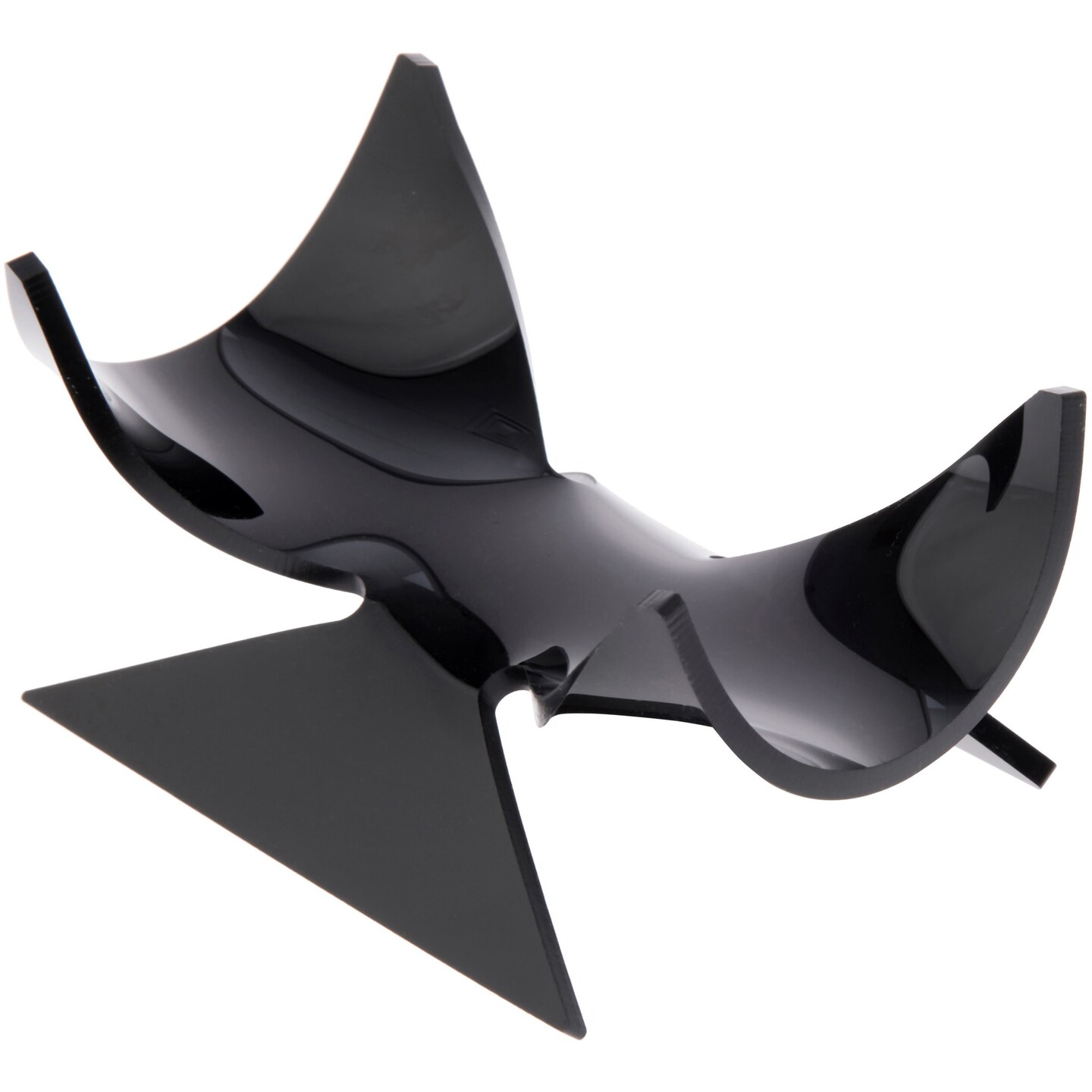 Plymor Black Acrylic Fossil, Mineral or Crystal Display Holder Stand, 1.75" H x 3.875" W x 2.375" D