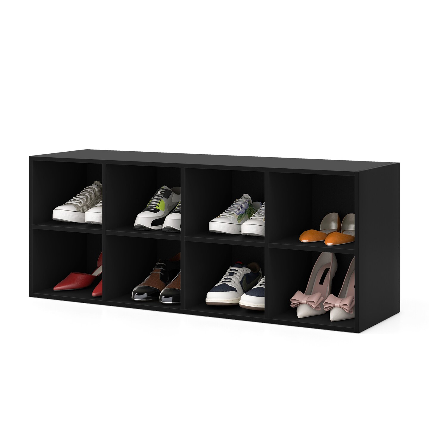 8 Cubbies Shoe Organizer with Screws and Non-Slip Foot Pads