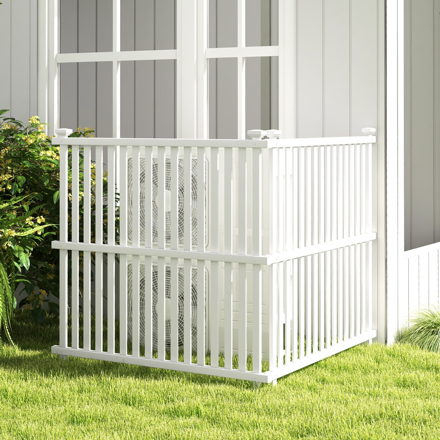 Air Conditioner Fence Panel with Metal Ground Stakes for Outside - 45&#x22; x 45&#x22;